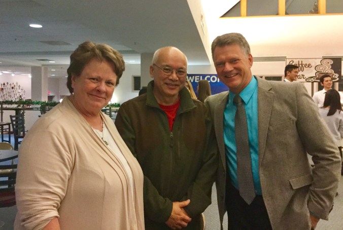 kathy peter tim christmas party