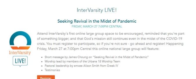 intervarsity live
